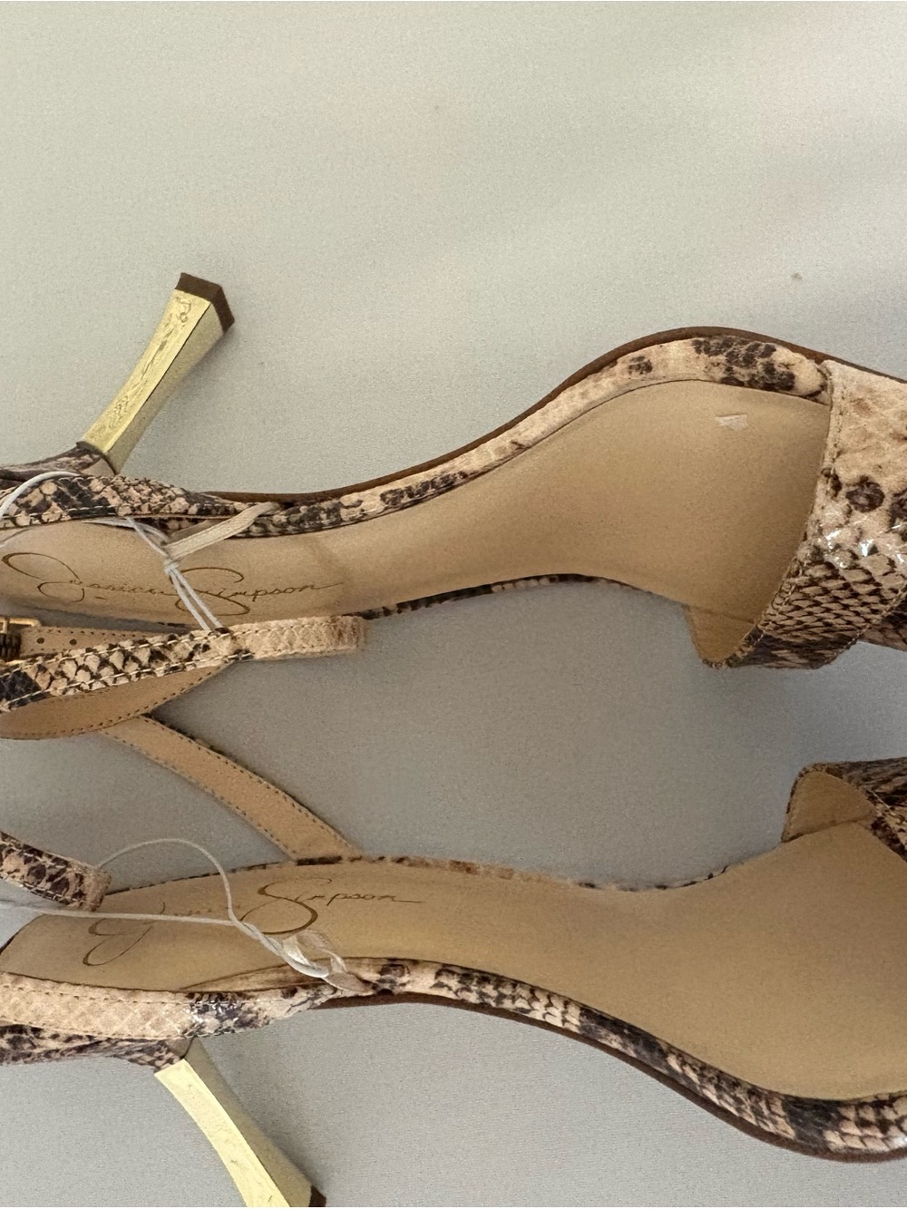 Jessica Simpson Neutral Snake-Print Ankle-Strap Sandals - Picture 7 of 10